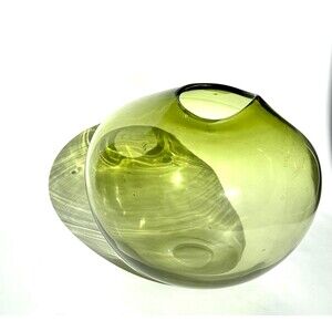 HOLMEGAARD Green DROP Vase By Per Lutken Denmark Mid Century Modern, Holmegaard